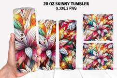Flower Skinny Tumbler 20oz Wrap Design, Flowers Tumble PNG Product Image 1