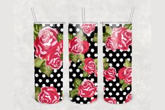 Pink Watercolor Roses Flowers 20 oz tumbler sublimation Product Image 1