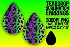 Vivid Glittery Leopard Print Teardrop Earring Product Image 1
