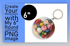 Creative Circle PNG Car Coaster Template , Flowers Heart Product Image 1