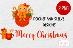 Christmas pocket and sleeve PNG design, Cute gigerbread man Product Image 2