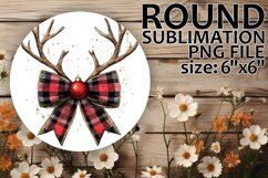 Cheerful Round Car Coaster PNG, Holiday Bow Product Image 1