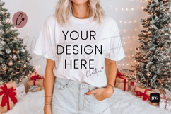 White Fall Shirt Mockup Product Image 1