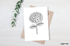 Hydrangea SVG | Flower SVG | Line Art Product Image 1