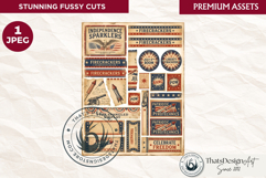 USA Vintage Patriotic fussy cut ephemera tag and bookmark Product Image 1