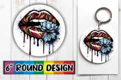 Cheerful Circle Keychain Magic, Dripping Lips Product Image 1