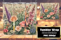 Retro Floral Design Tumbler Wrap - 20oz Beauty Product Image 1