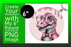 Lovely Round Design for Sublimation , Cute Dino Product Image 1