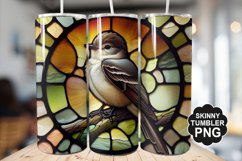 Eastern Phoebe Single Bird Stained Glass - Tumble Design Product Image 1