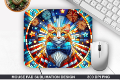 Cat Mouse Pad Sublimation, 4th Of July Mouse Pad PNG Design Product Image 1