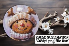 Radiant Round Coaster Design PNG, Gingerbread Product Image 1