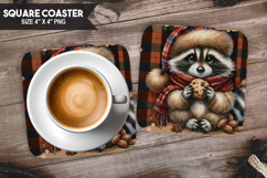 Cute Animals Square Coaster PNG Bundle, Digital Coaster Set Product Image 4
