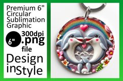 Artistic Round Design Keychain Template , Sweet Animals Product Image 1