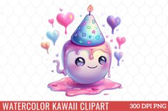Watercolor Kawaii Clipart Product Image 1