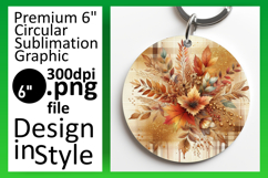 Elegant Round Design for Sublimation , Autumn Flower Product Image 1