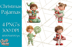 Christmas Pajamas Clipart PNG, Holiday PJ Illustration Product Image 1