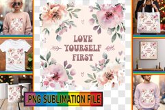 Joyful Tote Bag Art Ideas PNG, Flower Quote Product Image 1