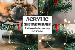 Acrylic Christmas Ornament Mockups | Clear Round Holiday Product Image 1