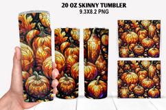 Pumpkins Skinny Tumbler 20oz Wrap Design, Halloween Tumbler Product Image 1