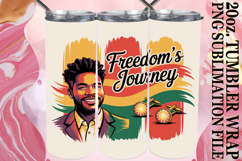 Lively Sublimation 20oz tumbler wrap, Juneteenth Product Image 1