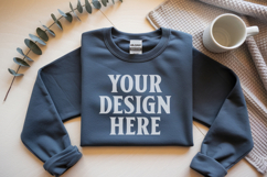 Charcoal Gildan 18000 Folded Flat Lay Mockups Product Image 1