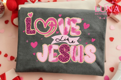 Faux Yarn Crochet Love Like Jesus PNG Product Image 3