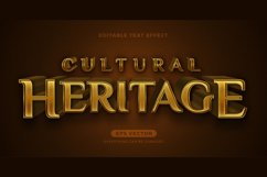 Cultural Heritage editable text effect style vector Product Image 1