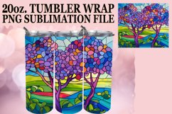Colorful Stained Glass Tree 20oz Wrap Tumbler Sublimation Product Image 1