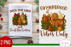 Christmas kitchen towel PNG, Cute gingerbread man design Product Image 1