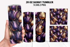 3D Flower Skinny Tumbler 20oz Wrap Design,Flowers Tumble PNG Product Image 1