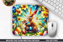 Bunny Mouse Pad Sublimation, Easter Mouse Pad PNG Product Image 1