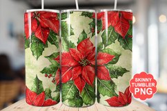 Christmas Flowers Tumbler | Christmas Tumbler Wrap Product Image 1