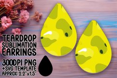 Neon Pulse Teardrop Earring Sublimation Design Product Image 1