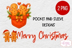 Christmas pocket and sleeve PNG design, Cute gigerbread man Product Image 2