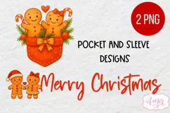 Christmas pocket and sleeve PNG design, Cute gigerbread man Product Image 2