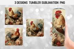 Chicken Vintage Tumbler Wrap Sublimation Designs Product Image 1