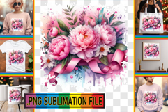 Whimsical Tote Bag Designs PNG, Flowers Product Image 1