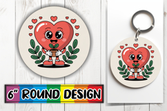 Luminous Circle Coasters Sublimation, Valenines Heart Product Image 1