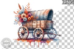 Fall Wagon Garden Sublimation - Fall Clipart PNG Design Product Image 1