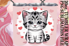 Gentle smiles 20oz tumbler wrap, Valentines Cat Product Image 1