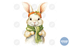 Christmas Bunny PNG Sublimation Winter Rabbit PNG Product Image 1