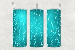 Cyan Shade Glowing Glitter Tumbler Sublimation Product Image 1