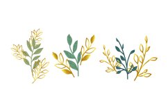Gold Green Tropical Leaves Product Image 1