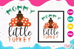 Mommy and Little turkey, Thanksgiving svg, buffalo plaid svg Product Image 3