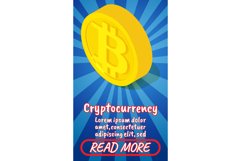 Cryptocureency concept banner, comics isometric style Product Image 1