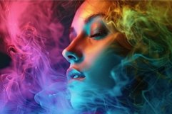 Surreal beauty in neon smoke Product Image 1