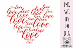 Love in heart, Heart shaped Svg cut file. Product Image 2