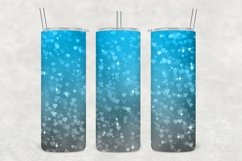 Cyan Shade Hearts Sparkle Tumbler Sublimation Product Image 1