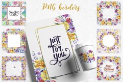Bouquet flowers colorful mix watercolor png Product Image 4