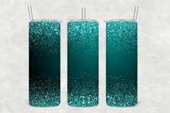 Blue Teal Sparkle Glitter Tumbler Sublimation Product Image 1